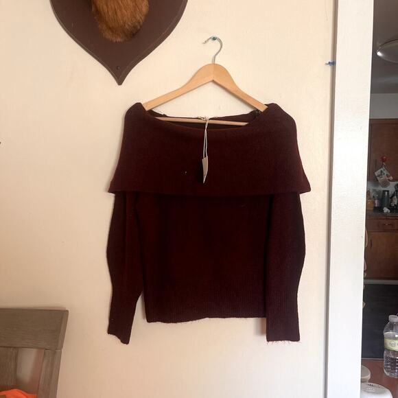 NWT BeachLunchLounge Womens Marilyn Priscilla Sweater Rib-Knit Merlot‎ Size XS - Picture 4 of 11